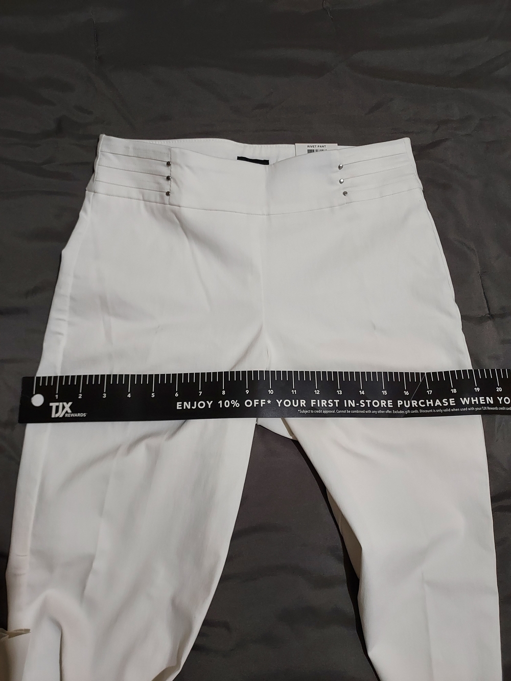 JM Collection White Rivet Size S Short Slim-Leg Pull-On Pants - Picture 5 of 8